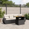 MAISON EXCLUSIVE - Salon de jardin 5 pcs avec coussins noir résine tressée