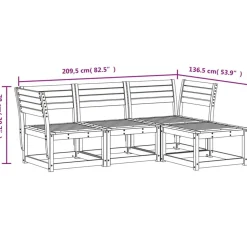 MAISON EXCLUSIVE - Salon de jardin 4 pcs bois massif douglas