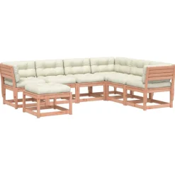 MAISON EXCLUSIVE - Salon de jardin 7 pcs avec coussins bois massif douglas