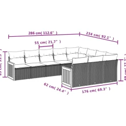 MAISON EXCLUSIVE - Salon de jardin avec coussins 10 pcs beige résine tressée