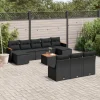 MAISON EXCLUSIVE - Salon de jardin 11 pcs avec coussins noir résine tressée
