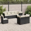 MAISON EXCLUSIVE - Salon de jardin 8 pcs avec coussins noir résine tressée