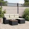 MAISON EXCLUSIVE - Salon de jardin 5 pcs avec coussins noir résine tressée