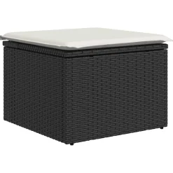 MAISON EXCLUSIVE - Salon de jardin 5 pcs avec coussins noir résine tressée