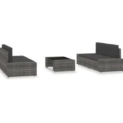 MAISON EXCLUSIVE - Salon de jardin 5 pcs résine tressée gris