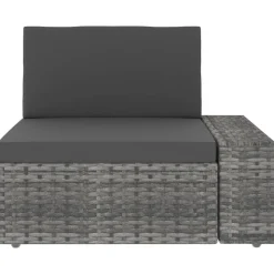 MAISON EXCLUSIVE - Salon de jardin 5 pcs résine tressée gris