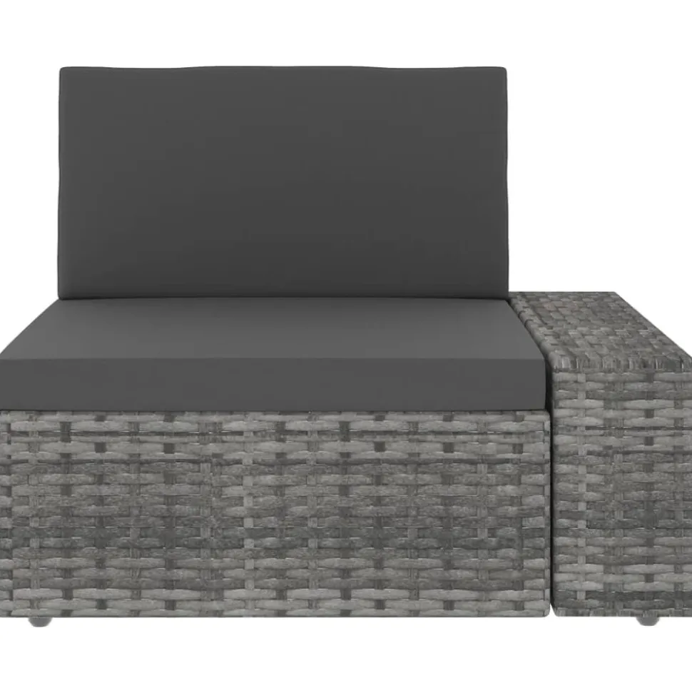 MAISON EXCLUSIVE - Salon de jardin 5 pcs résine tressée gris