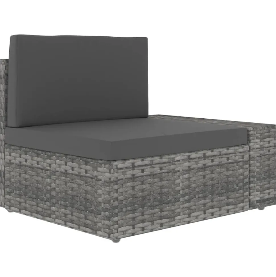 MAISON EXCLUSIVE - Salon de jardin 5 pcs résine tressée gris