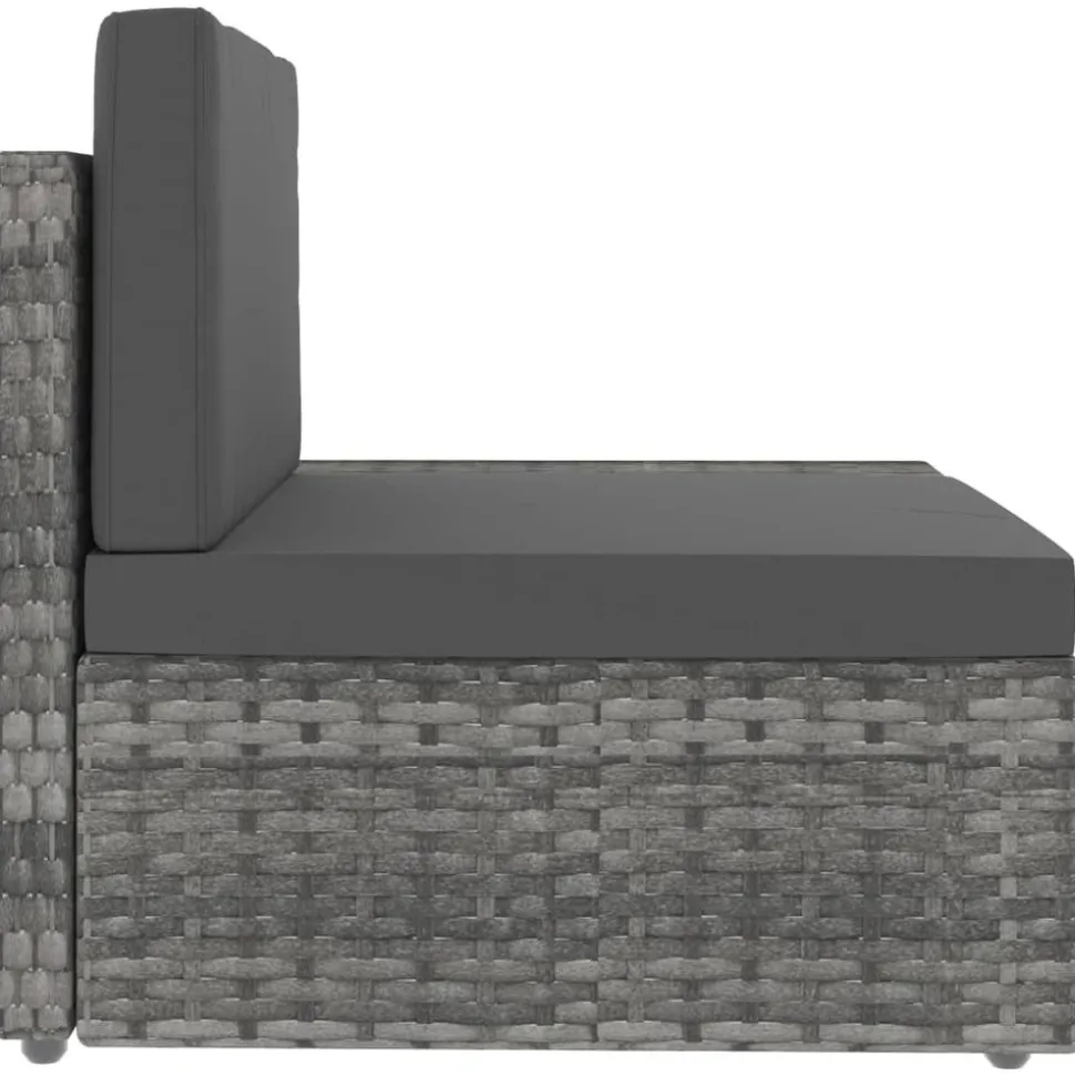 MAISON EXCLUSIVE - Salon de jardin 5 pcs résine tressée gris