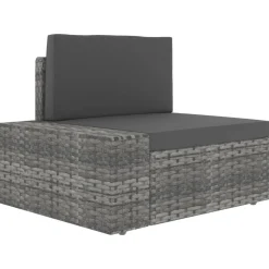MAISON EXCLUSIVE - Salon de jardin 5 pcs résine tressée gris