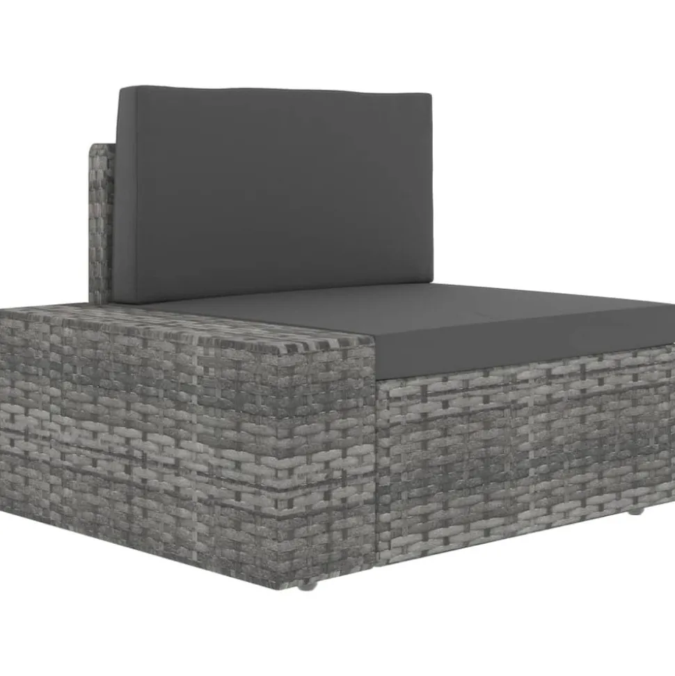 MAISON EXCLUSIVE - Salon de jardin 5 pcs résine tressée gris