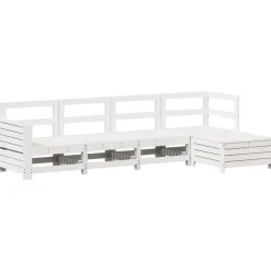 MAISON EXCLUSIVE - Salon de jardin 5 pcs blanc bois massif de pin