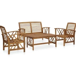 MAISON EXCLUSIVE - Salon de jardin 4 pcs bois d'acacia solide