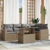 MAISON EXCLUSIVE - Salon de jardin avec coussins 6 pcs beige résine tressée