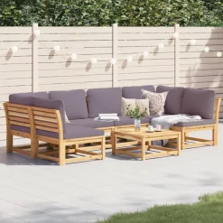 MAISON EXCLUSIVE - Salon de jardin avec coussins 7 pcs bois massif d'acacia