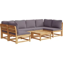 MAISON EXCLUSIVE - Salon de jardin avec coussins 7 pcs bois massif d'acacia