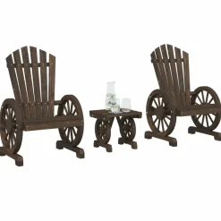 MAISON EXCLUSIVE - Salon de jardin 3 pcs bois de sapin massif