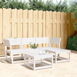 MAISON EXCLUSIVE - Salon de jardin 4 pcs blanc bois de pin massif