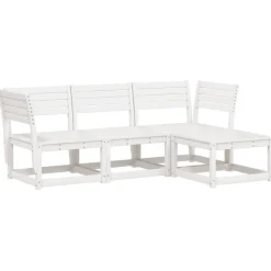 MAISON EXCLUSIVE - Salon de jardin 4 pcs blanc bois de pin massif
