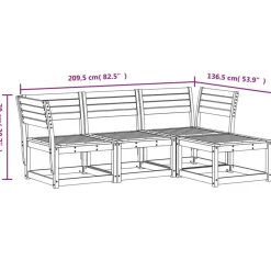 MAISON EXCLUSIVE - Salon de jardin 4 pcs blanc bois de pin massif