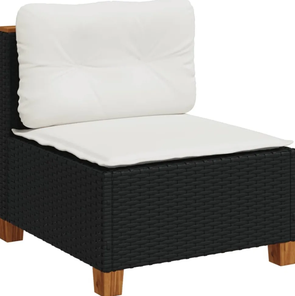 MAISON EXCLUSIVE - Salon de jardin 10 pcs avec coussins noir résine tressée