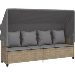 MAISON EXCLUSIVE - Salon de jardin avec coussins 5 pcs beige résine tressée