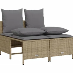 MAISON EXCLUSIVE - Salon de jardin avec coussins 5 pcs beige résine tressée