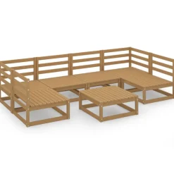 MAISON EXCLUSIVE - Salon de jardin 7 pcs bois de pin massif