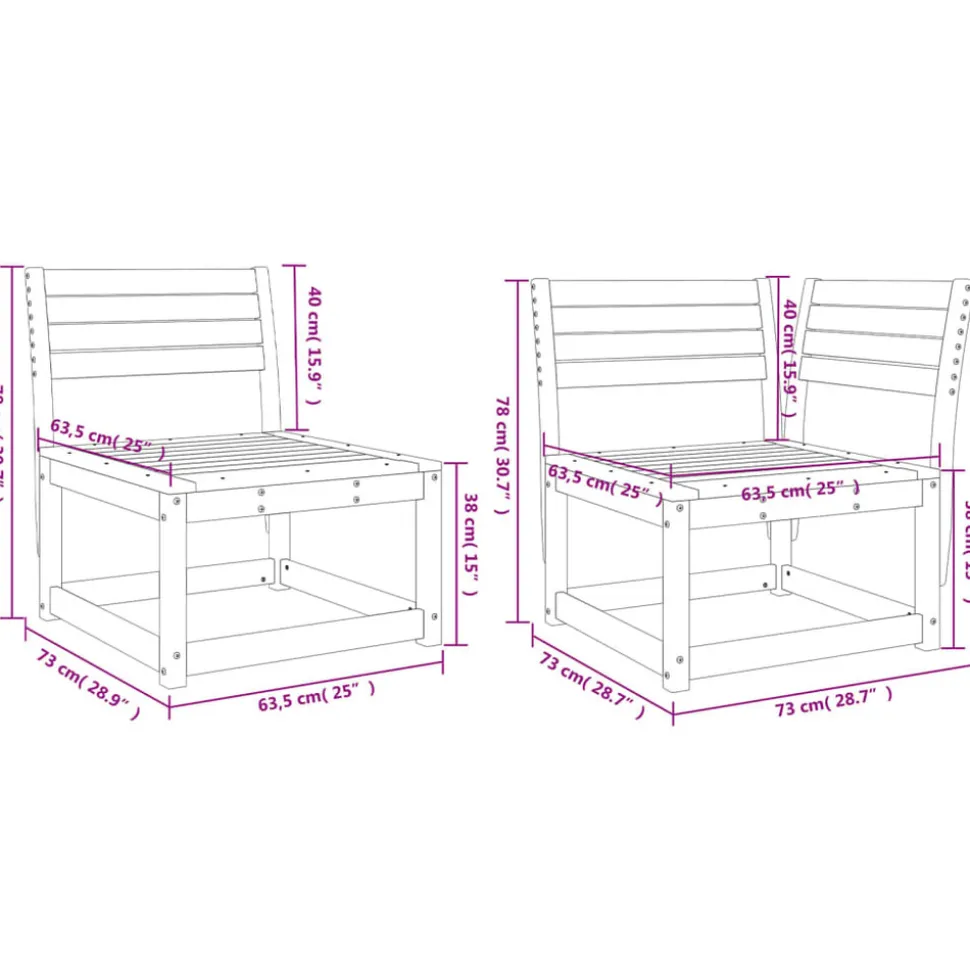 MAISON EXCLUSIVE - Salon de jardin 6 pcs bois de pin massif