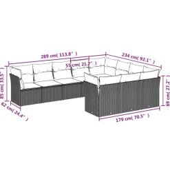 MAISON EXCLUSIVE - Salon de jardin avec coussins 10 pcs beige résine tressée