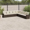 MAISON EXCLUSIVE - Salon de jardin avec coussins 9 pcs marron résine tressée