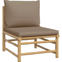 MAISON EXCLUSIVE - Salon de jardin 10 pcs avec coussins taupe bambou