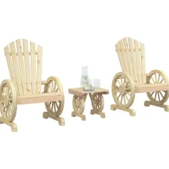 MAISON EXCLUSIVE - Salon de jardin 3 pcs bois de sapin massif
