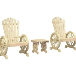 MAISON EXCLUSIVE - Salon de jardin 3 pcs bois de sapin massif