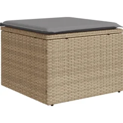 MAISON EXCLUSIVE - Salon de jardin avec coussins 5 pcs beige résine tressée