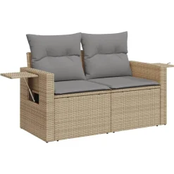MAISON EXCLUSIVE - Salon de jardin avec coussins 5 pcs beige résine tressée