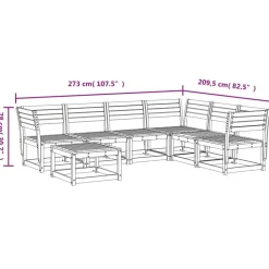 MAISON EXCLUSIVE - Salon de jardin 7 pcs bois massif douglas