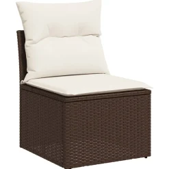 MAISON EXCLUSIVE - Salon de jardin avec coussins 12 pcs marron résine tressée
