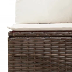 MAISON EXCLUSIVE - Salon de jardin avec coussins 12 pcs marron résine tressée