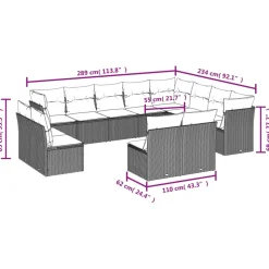 MAISON EXCLUSIVE - Salon de jardin avec coussins 12 pcs marron résine tressée