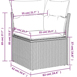MAISON EXCLUSIVE - Salon de jardin avec coussins 12 pcs marron résine tressée