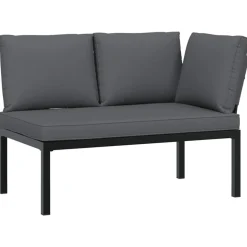MAISON EXCLUSIVE - Salon de jardin 5 pcs avec coussins noir aluminium