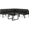 MAISON EXCLUSIVE - Salon de jardin 6 pcs avec coussins aluminium anthracite