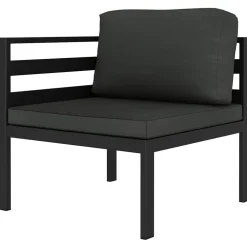 MAISON EXCLUSIVE - Salon de jardin 6 pcs avec coussins aluminium anthracite