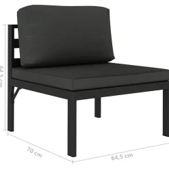 MAISON EXCLUSIVE - Salon de jardin 6 pcs avec coussins aluminium anthracite