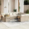 MAISON EXCLUSIVE - Salon de jardin avec coussins 10 pcs beige résine tressée