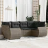 MAISON EXCLUSIVE - Salon de jardin 6 pcs avec coussins gris résine tressée