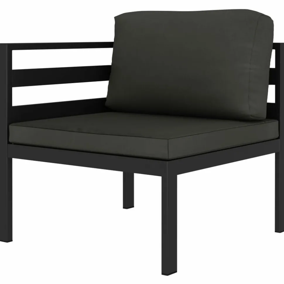 MAISON EXCLUSIVE - Salon de jardin 11 pcs avec coussins aluminium anthracite