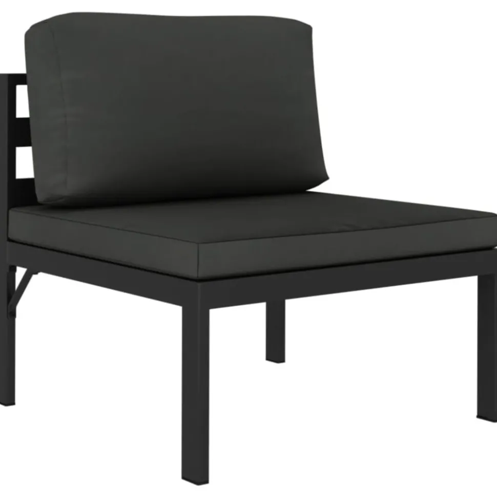 MAISON EXCLUSIVE - Salon de jardin 11 pcs avec coussins aluminium anthracite