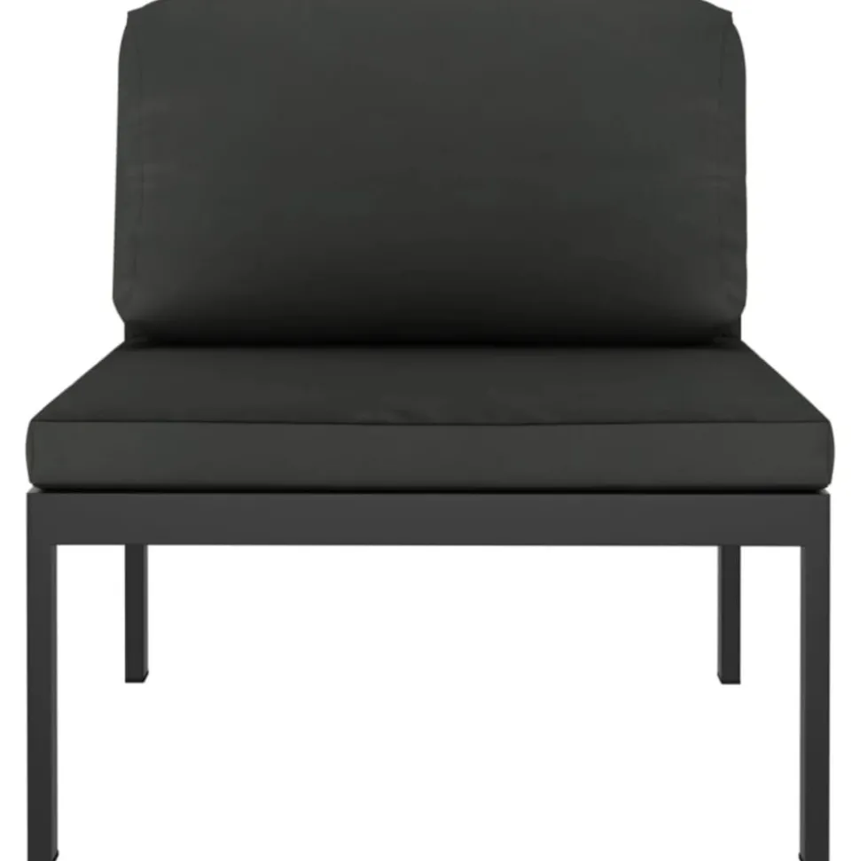 MAISON EXCLUSIVE - Salon de jardin 11 pcs avec coussins aluminium anthracite